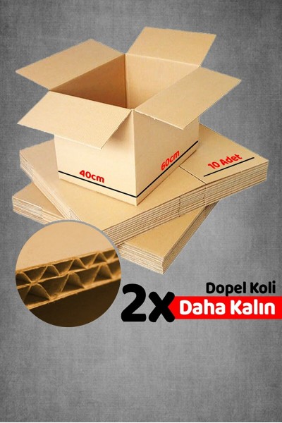 10'lu 60x40x40 çift oluklu çeyiz ,ihracat, taşınma kolisi. 50kg taşıma kapasiteli